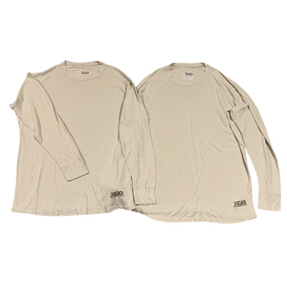 XGO Long Sleeve Shirt Mens Sand Lightweight Performance Base Layer Top - Picture 1 of 7